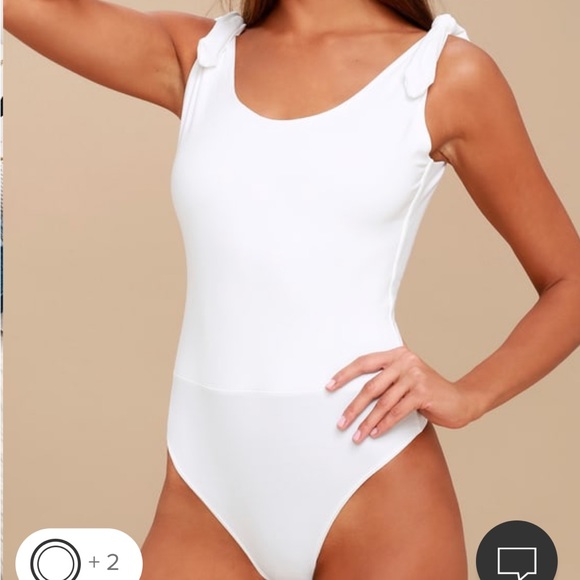 Pretty Pleased White Tie-Strap Bodysuit - Picture 3 of 4